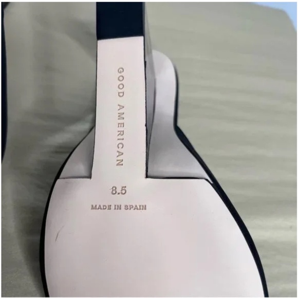 Good American Womens Size 8.5 Clear Wedge Sandals Neoprene Black Lucite - Picture 7 of 10